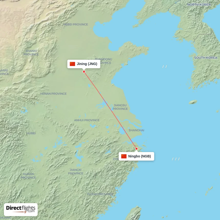 JNG - NGB route map