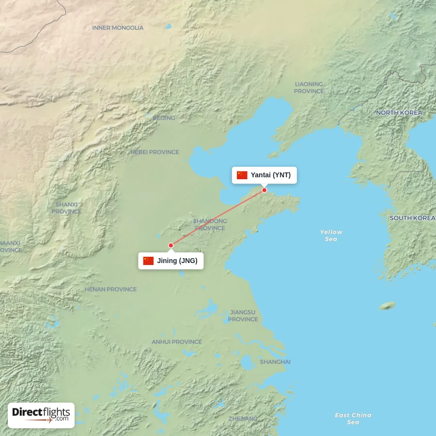 JNG - YNT route map