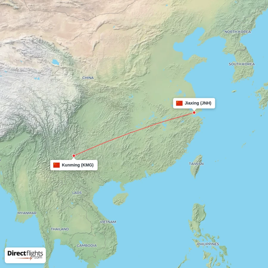 JNH - KMG route map