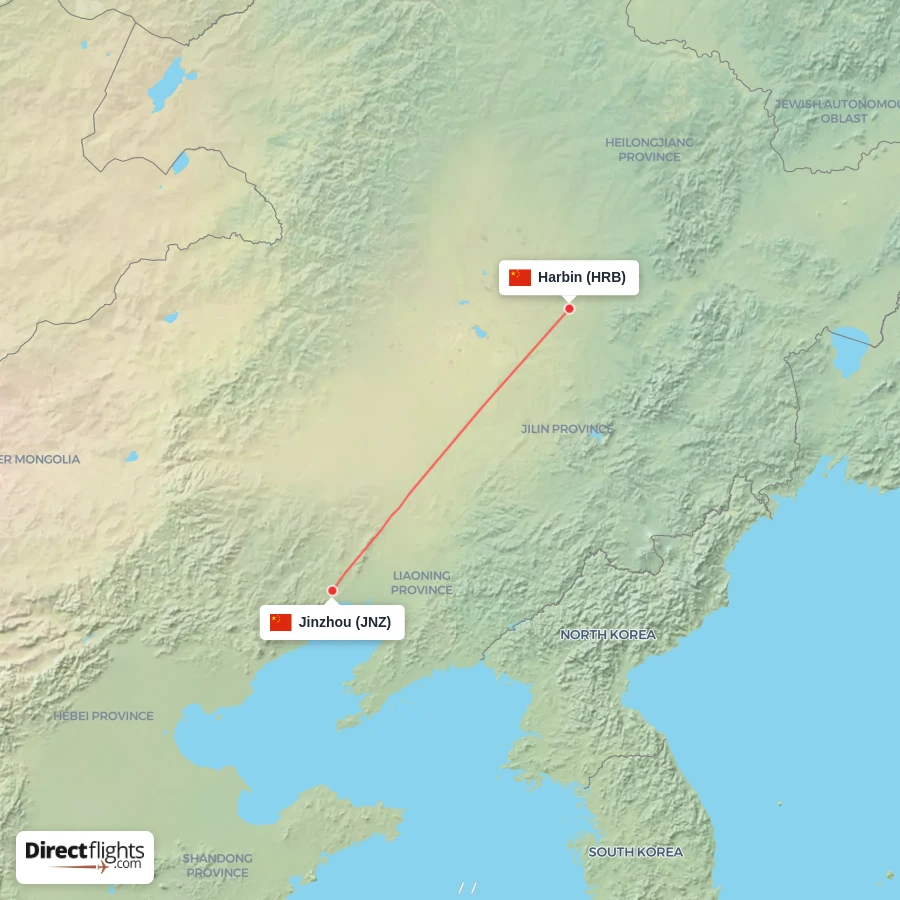 JNZ - HRB route map