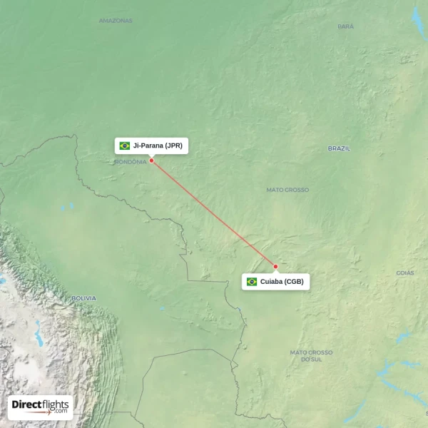 Ji-Parana - Cuiaba direct flight map