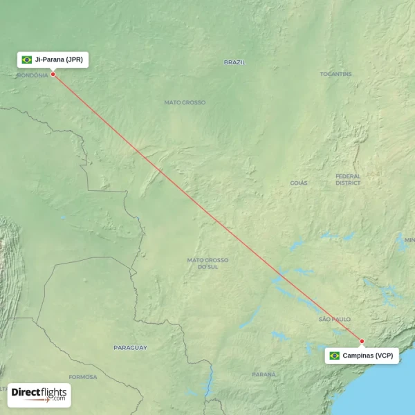 Ji-Parana - Campinas direct flight map