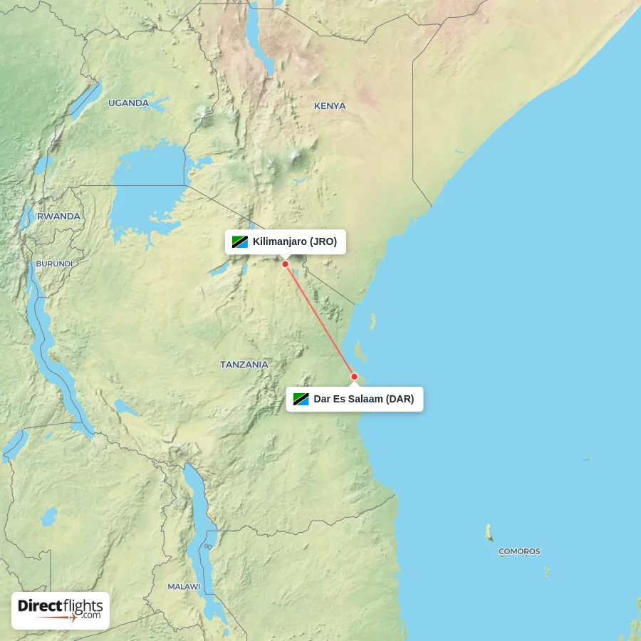 JRO - DAR route map