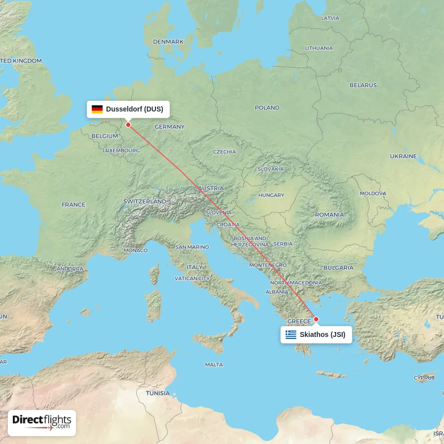 JSI - DUS route map