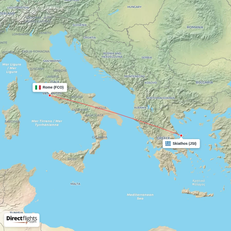 JSI - FCO route map