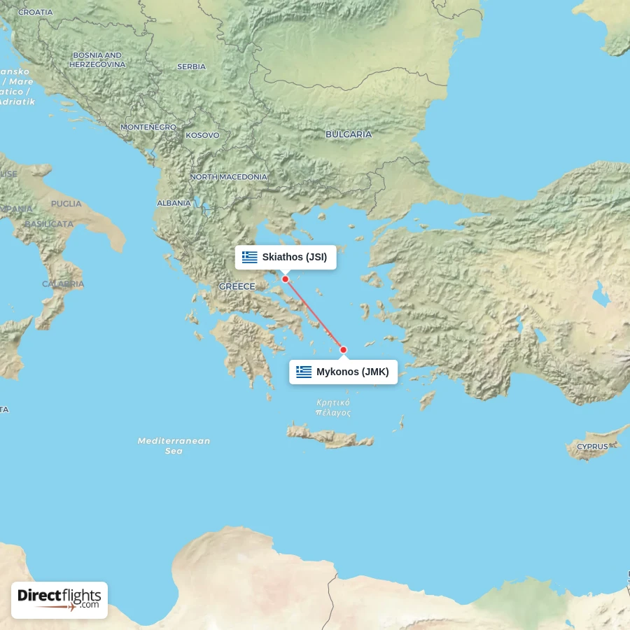 JSI - JMK route map