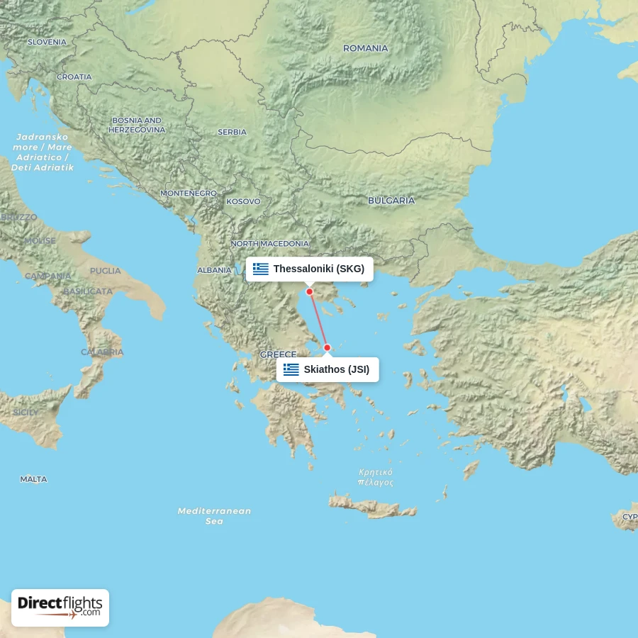 JSI - SKG route map