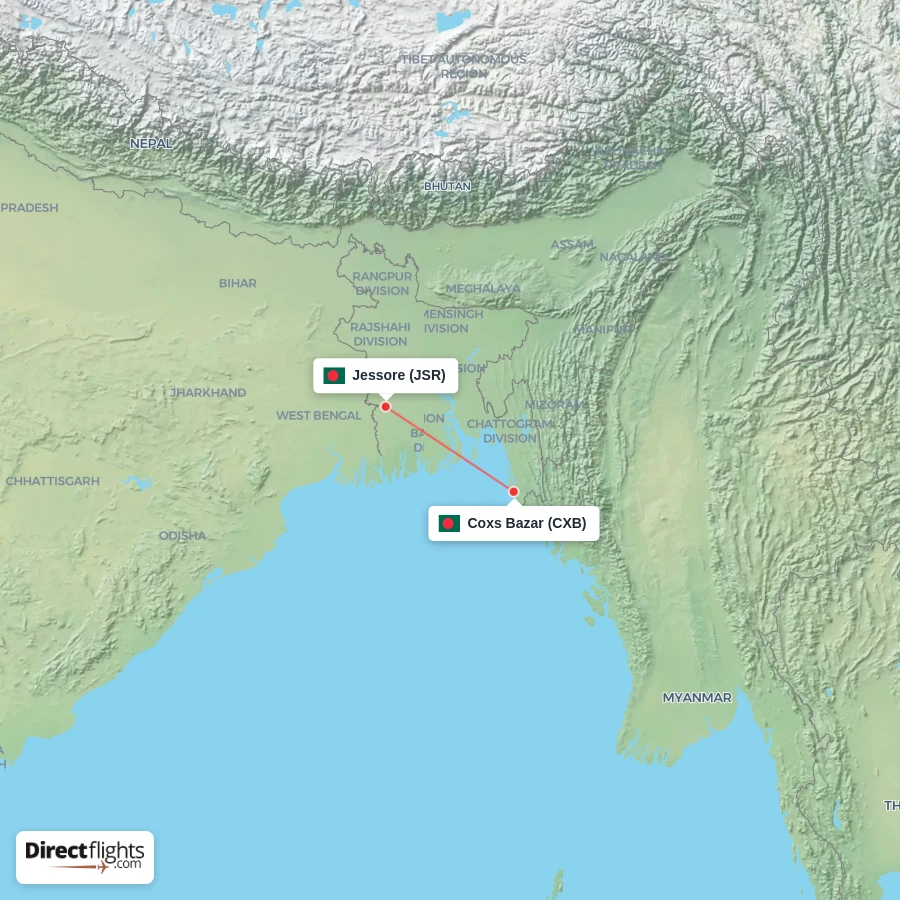 JSR - CXB route map