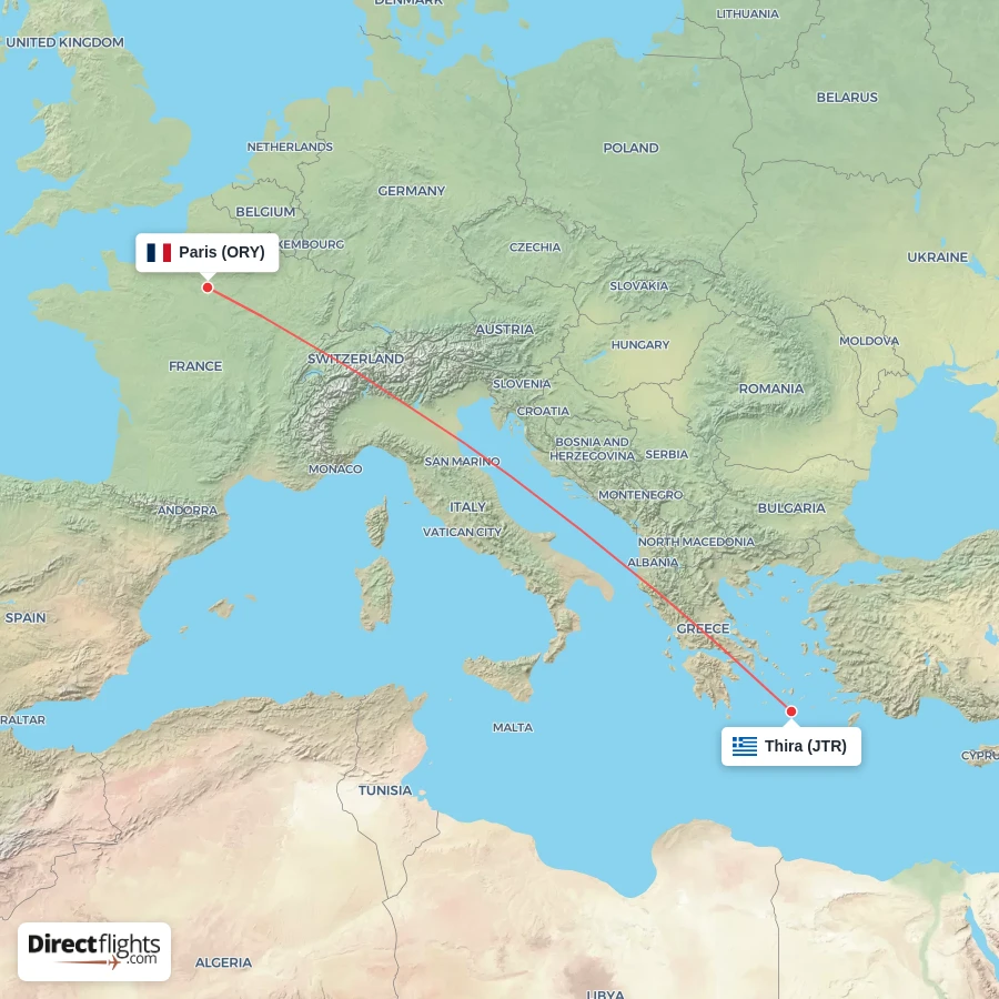 JTR - ORY route map