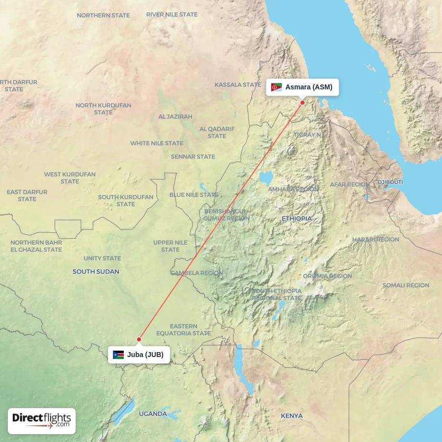 JUB - ASM route map