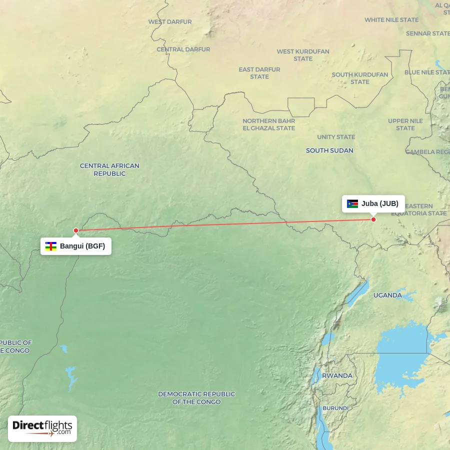 JUB - BGF route map