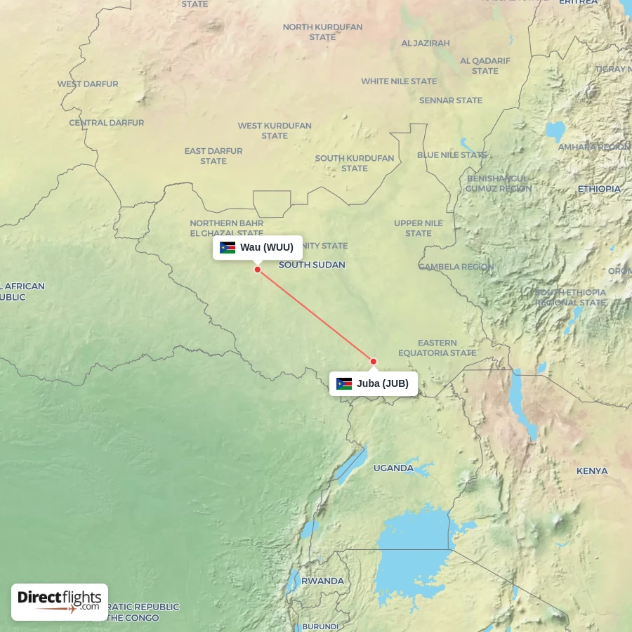 JUB - WUU route map