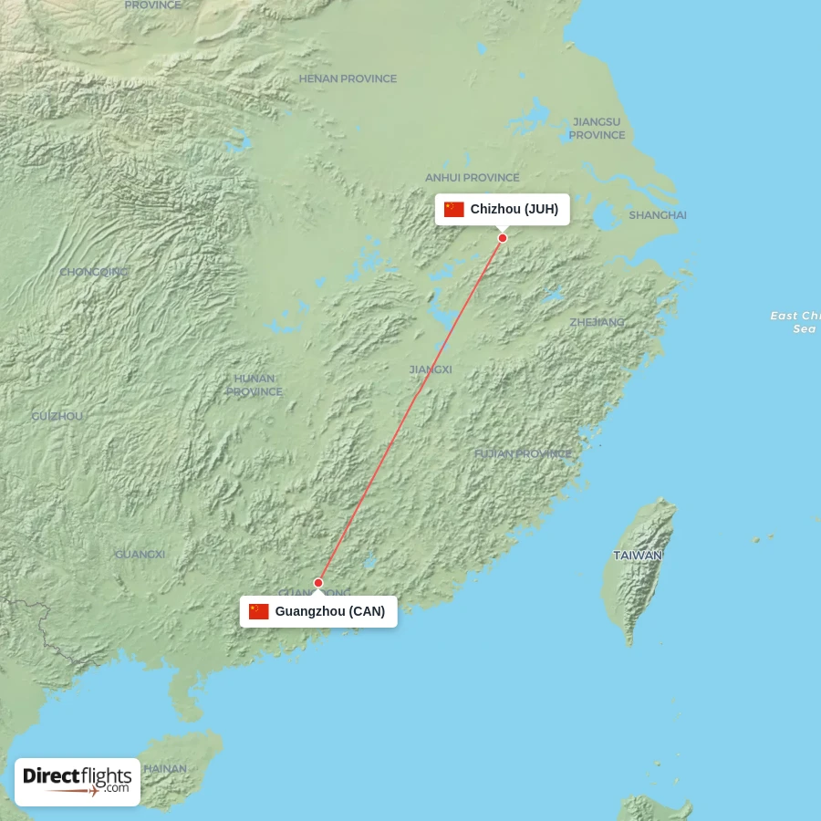 JUH - CAN route map