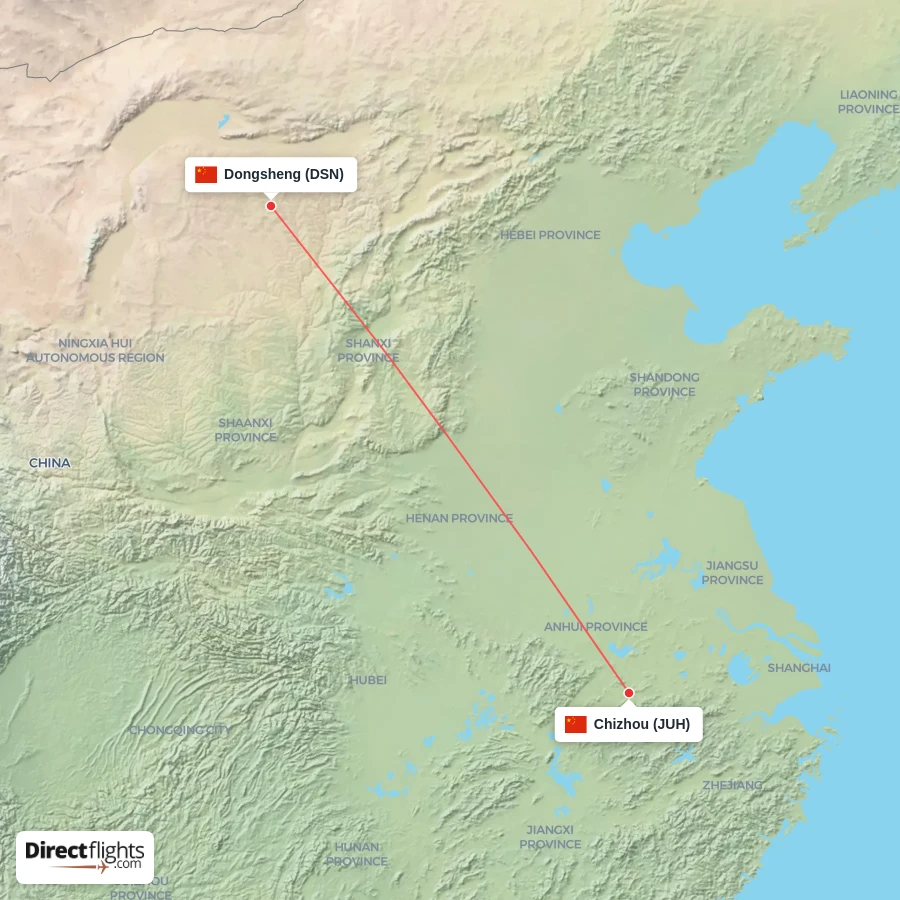 JUH - DSN route map