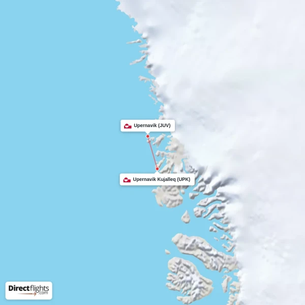 Upernavik - Upernavik Kujalleq direct flight map