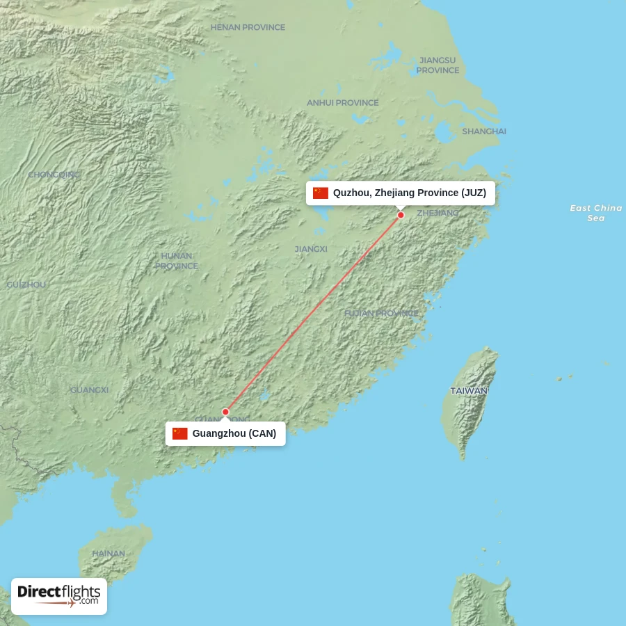 JUZ - CAN route map