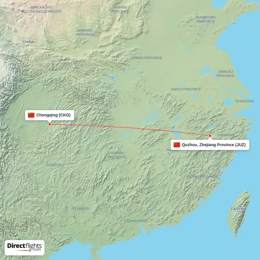 JUZ - CKG route map