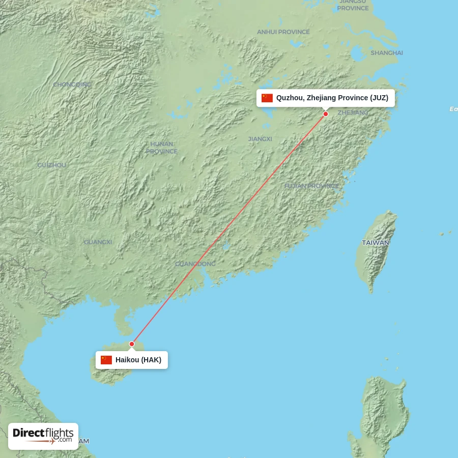 JUZ - HAK route map