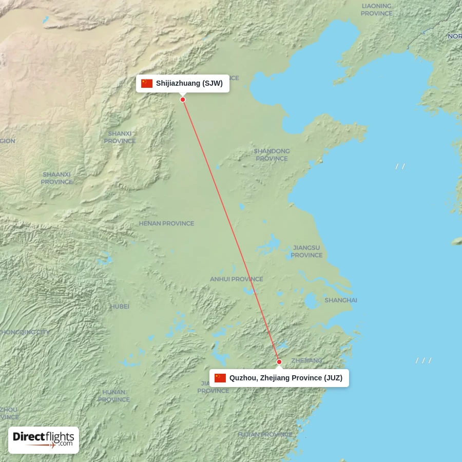 JUZ - SJW route map