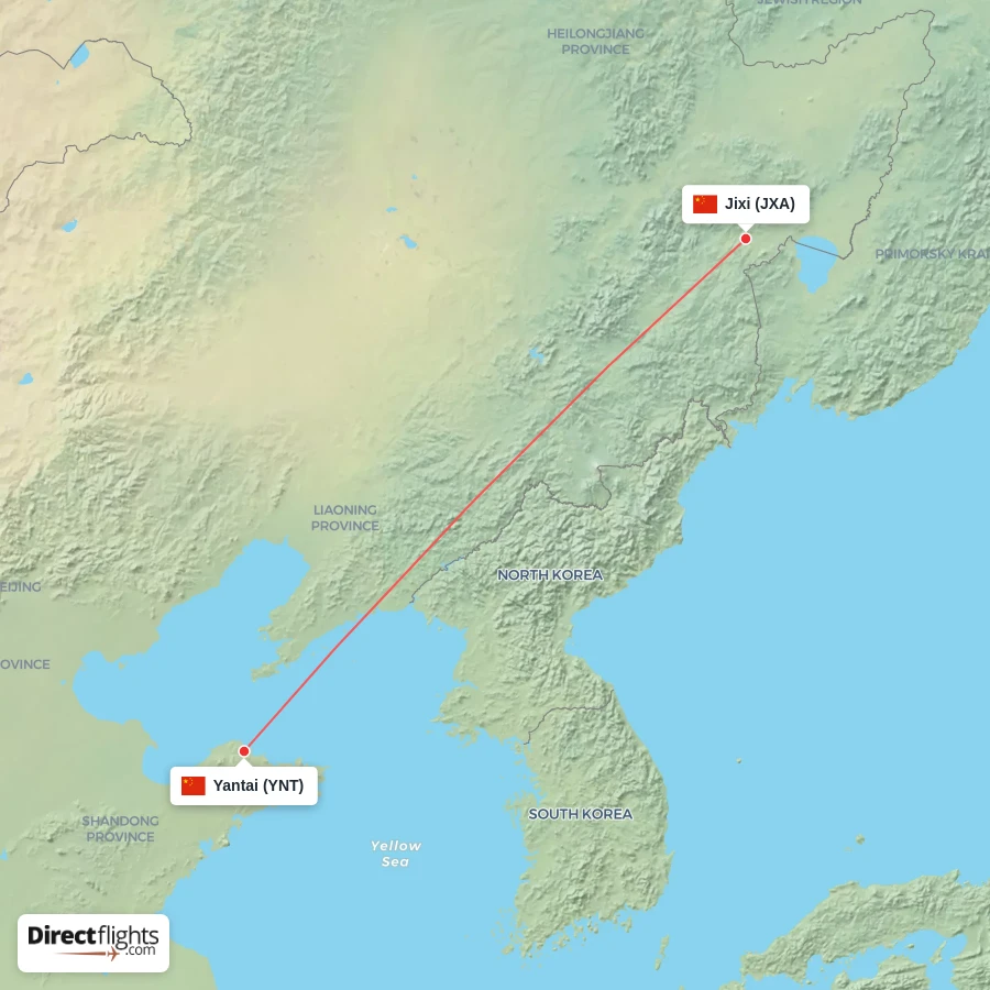 JXA - YNT route map