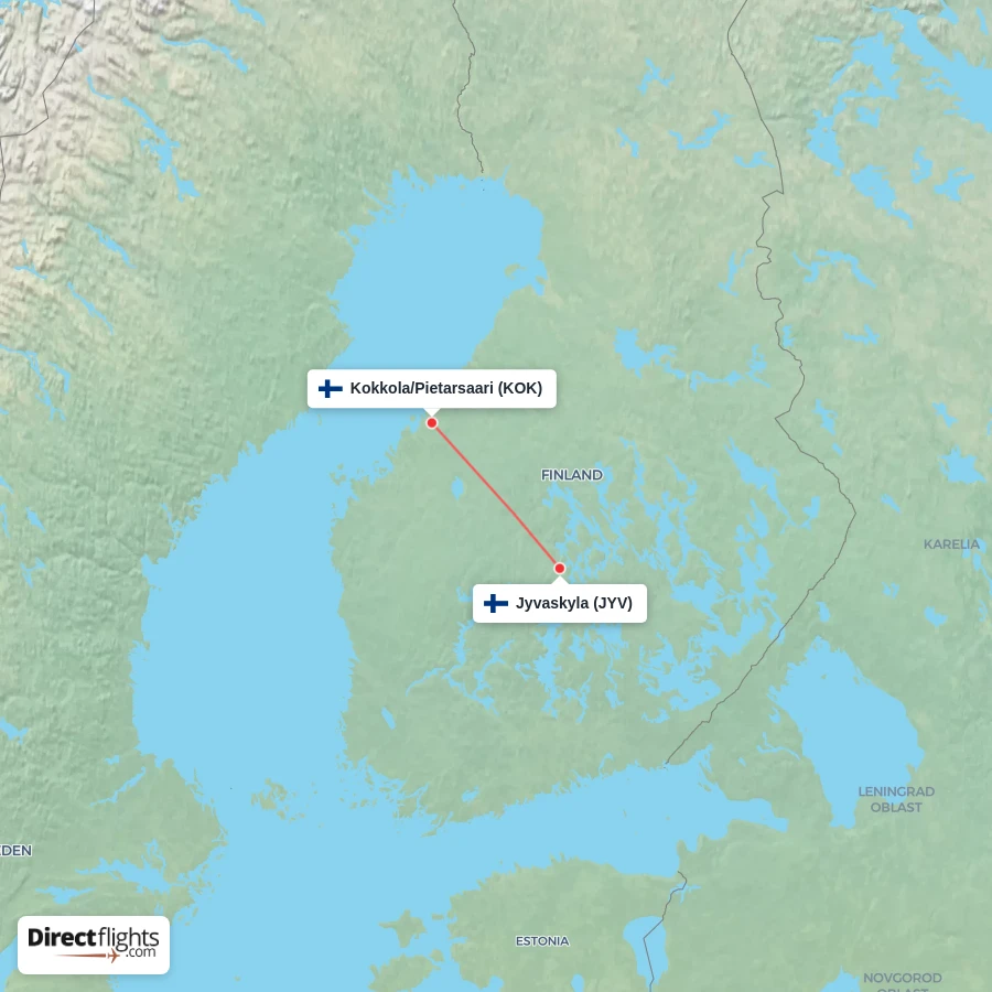 JYV - KOK route map