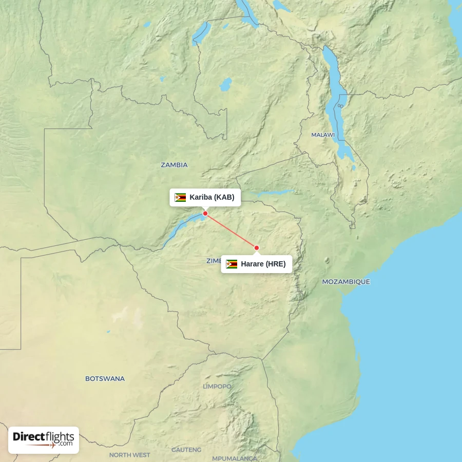 KAB - HRE route map