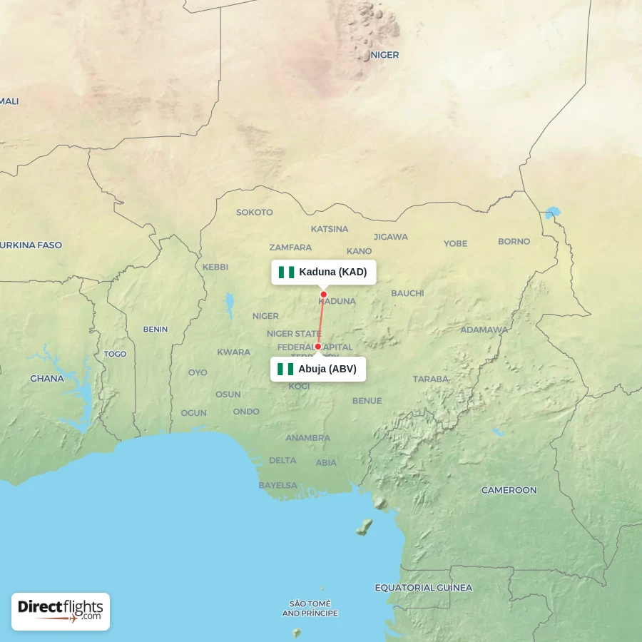 KAD - ABV route map