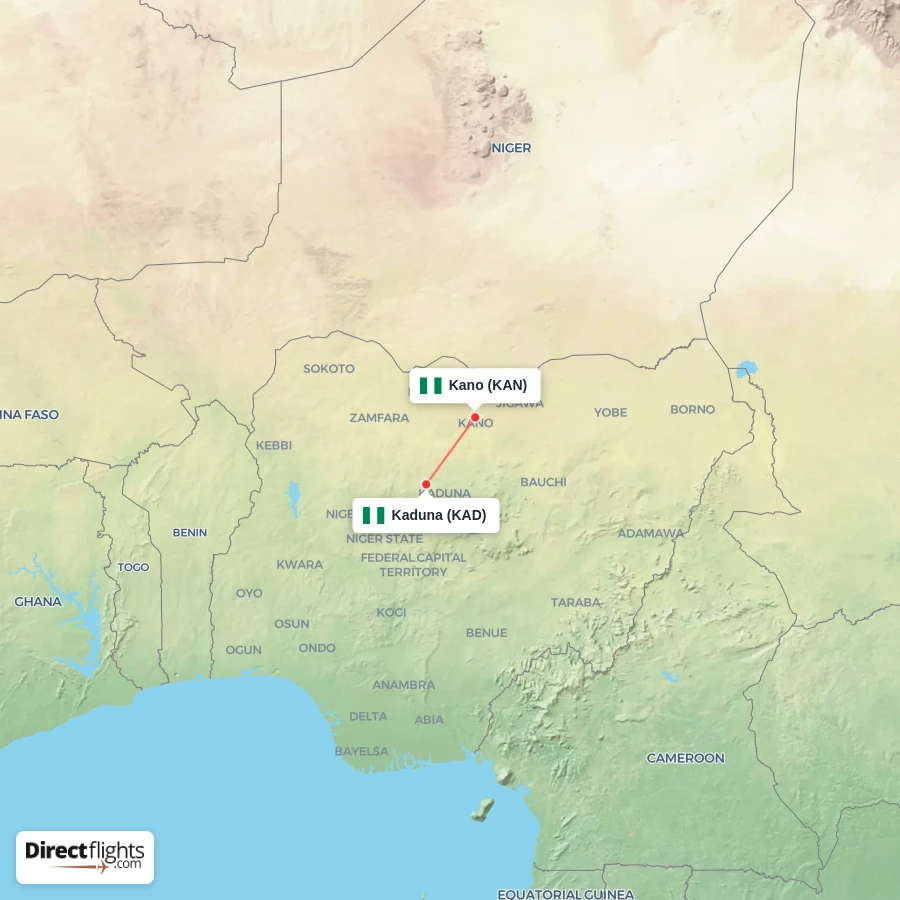 KAN - KAD route map