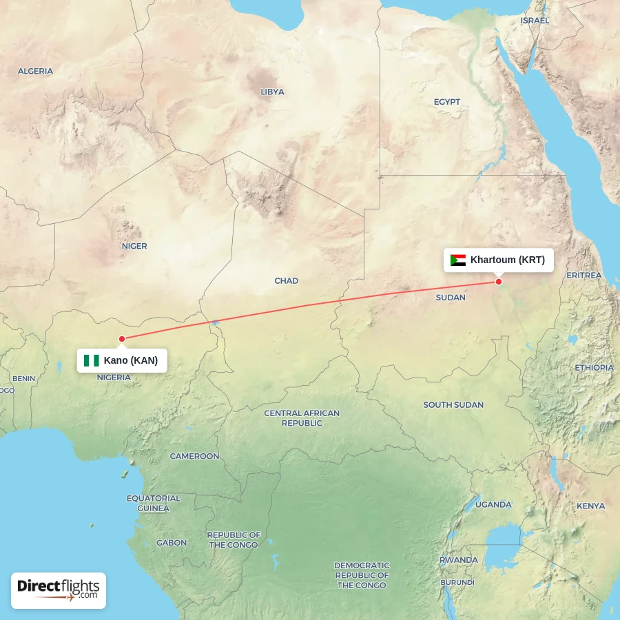 KAN - KRT route map