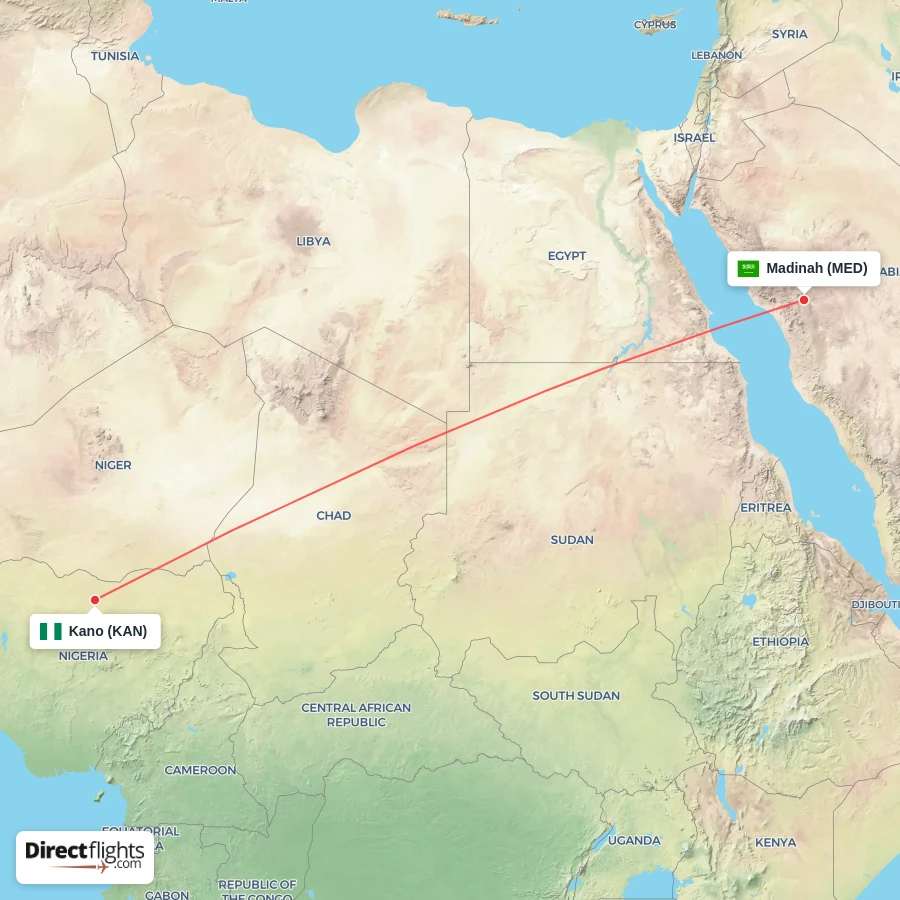 KAN - MED route map