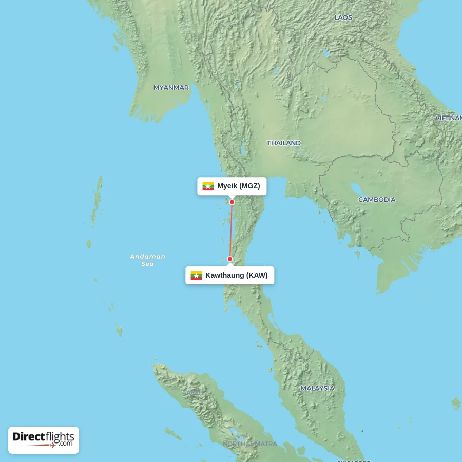 KAW - MGZ route map