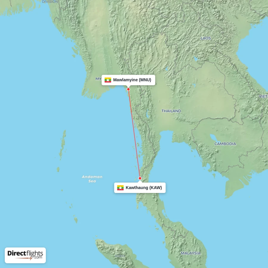 KAW - MNU route map