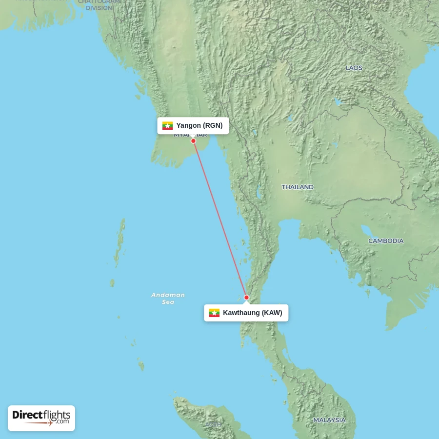 KAW - RGN route map