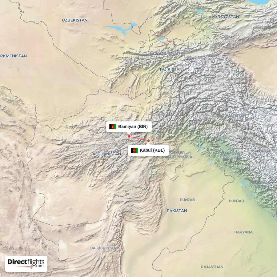 KBL - BIN route map
