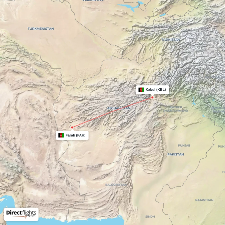 KBL - FAH route map