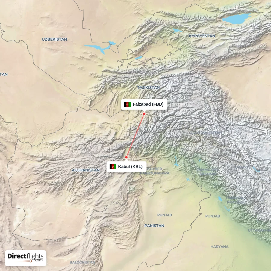 KBL - FBD route map