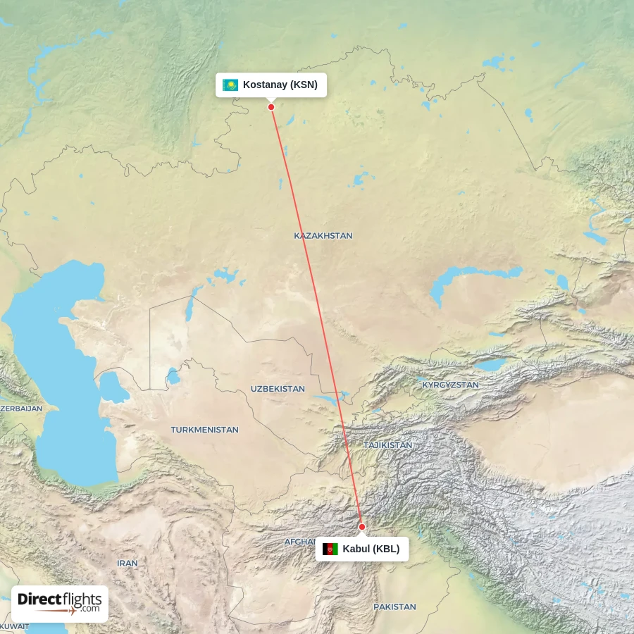 KBL - KSN route map