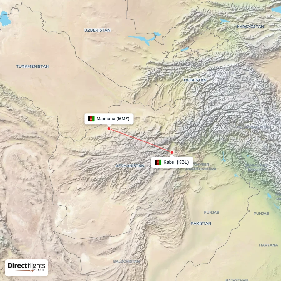 KBL - MMZ route map