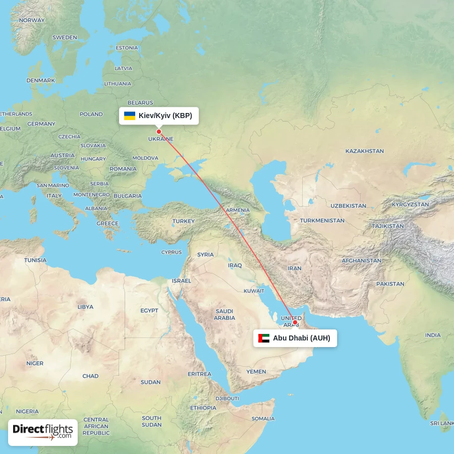KBP - AUH route map