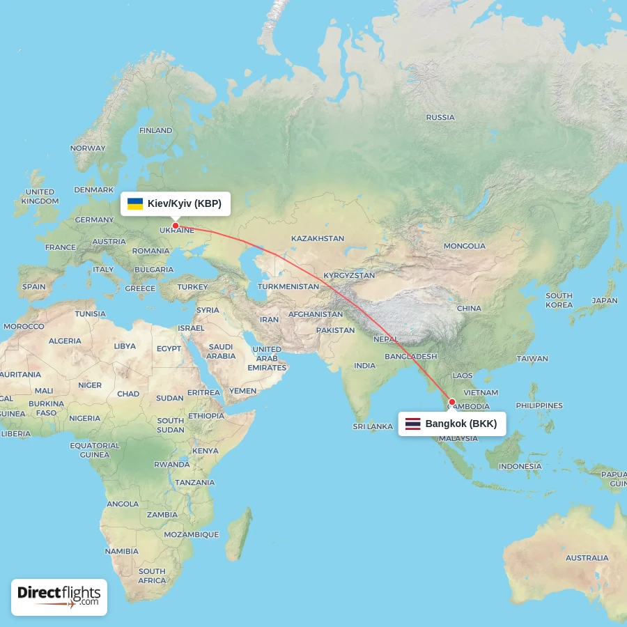 KBP - BKK route map