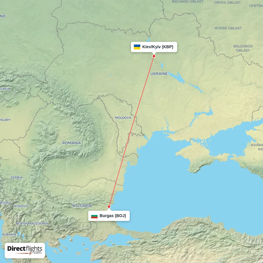 KBP - BOJ route map