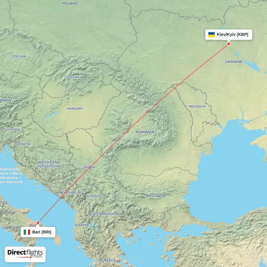 KBP - BRI route map