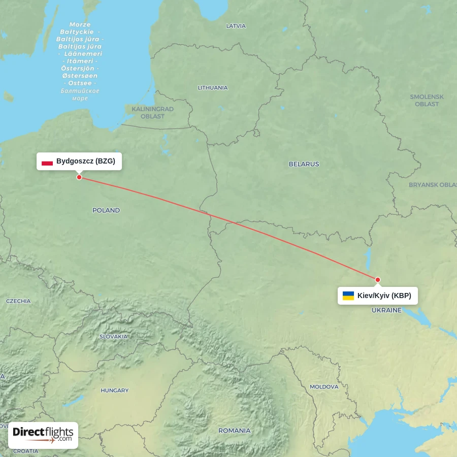 KBP - BZG route map