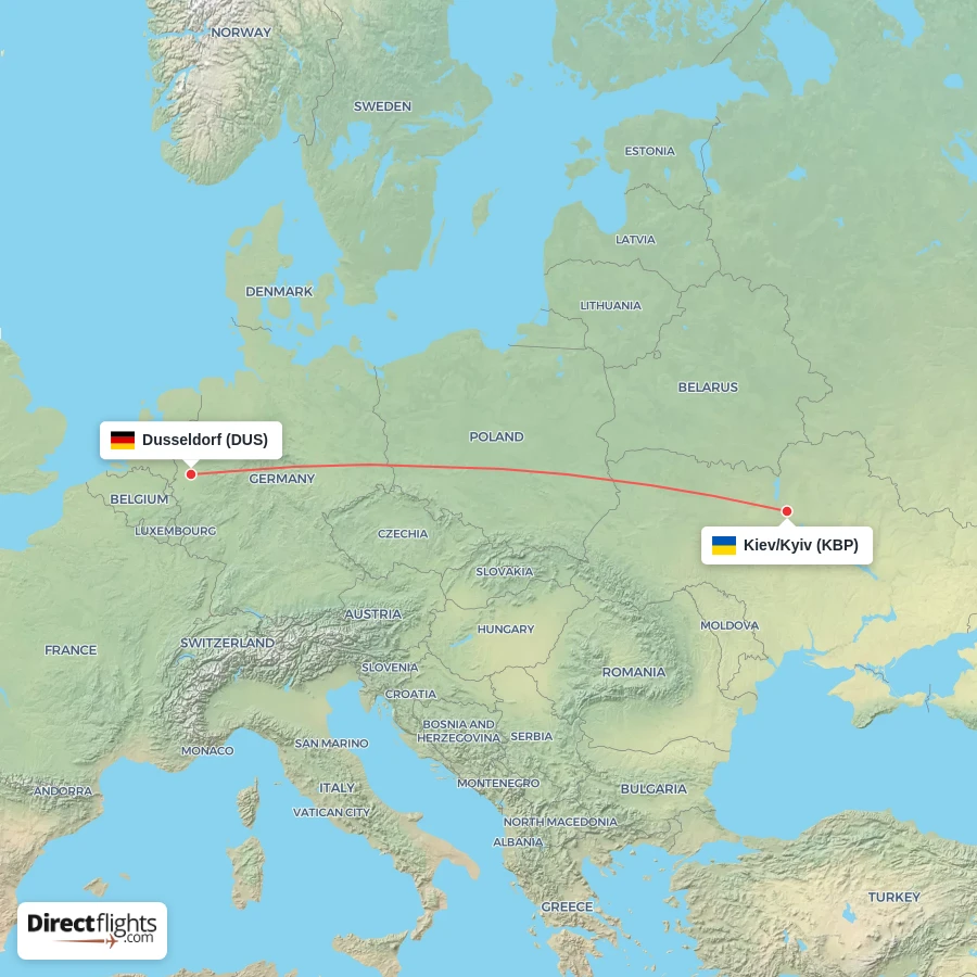 KBP - DUS route map