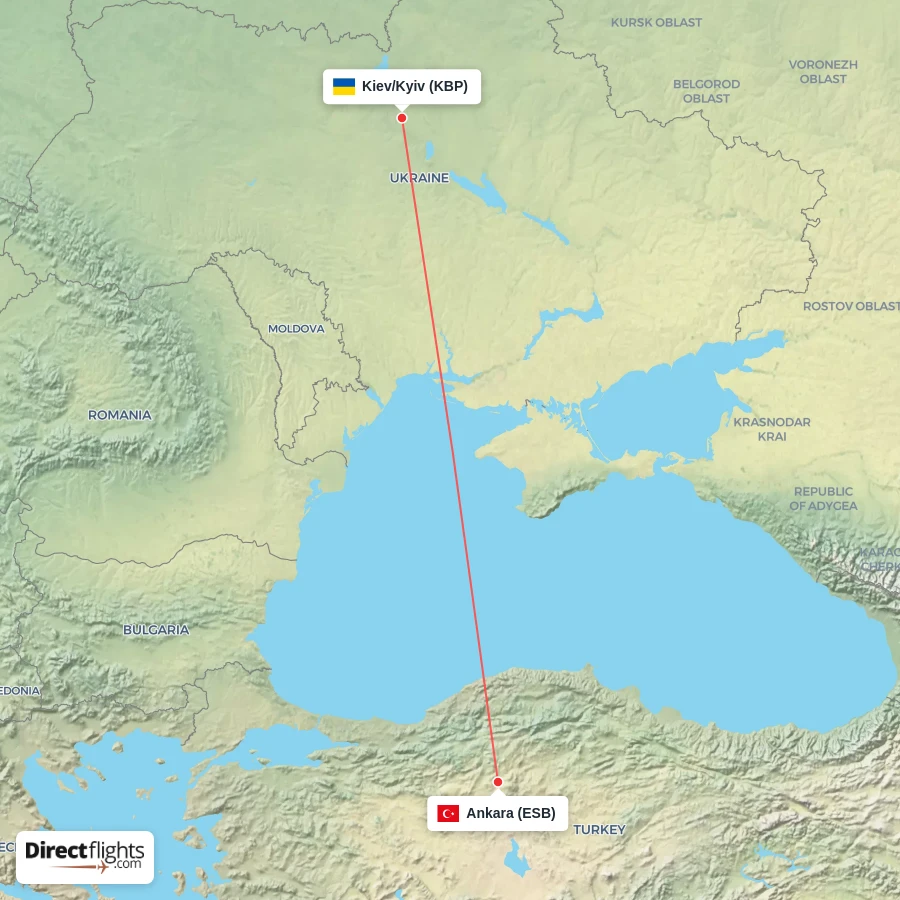 KBP - ESB route map