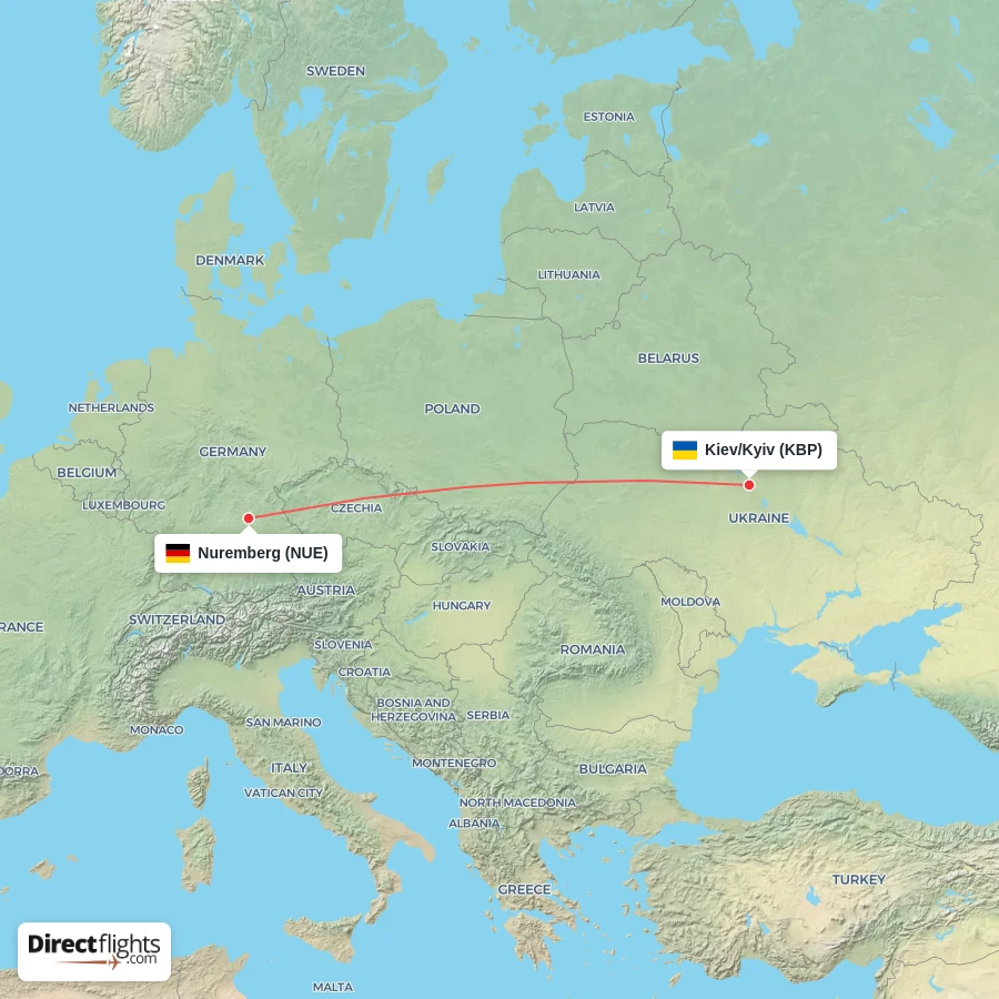 KBP - NUE route map