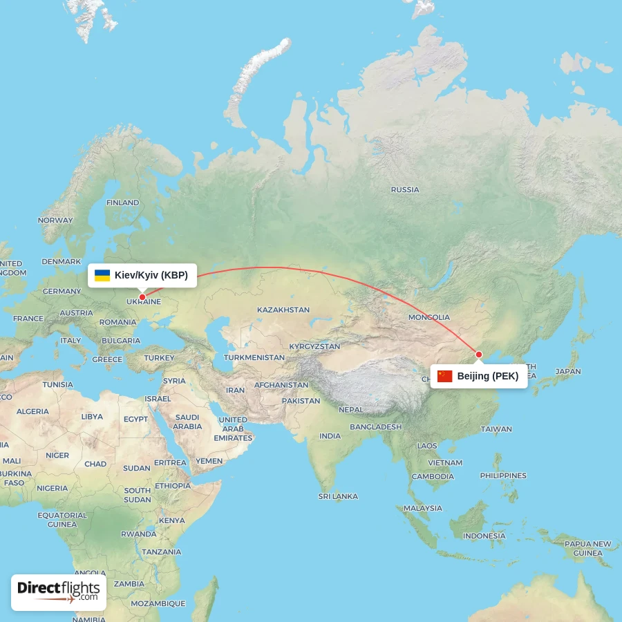 KBP - PEK route map