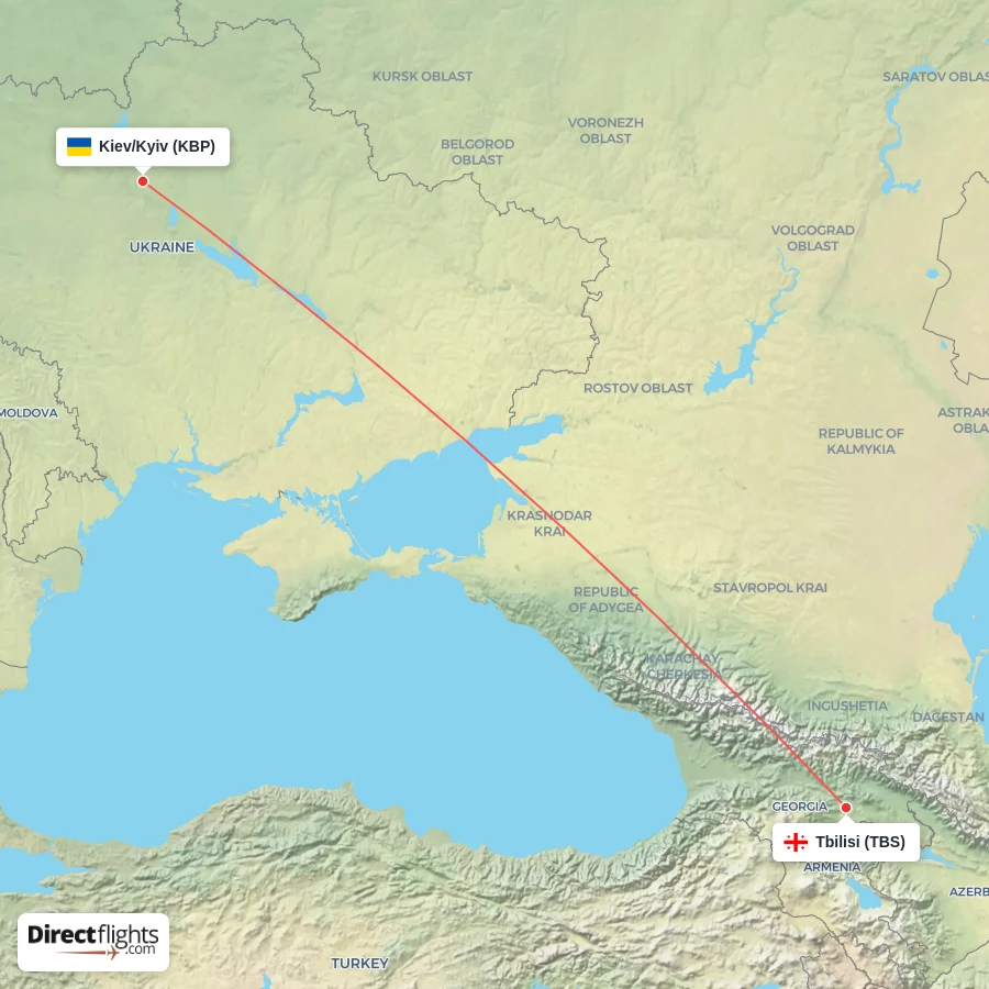 KBP - TBS route map