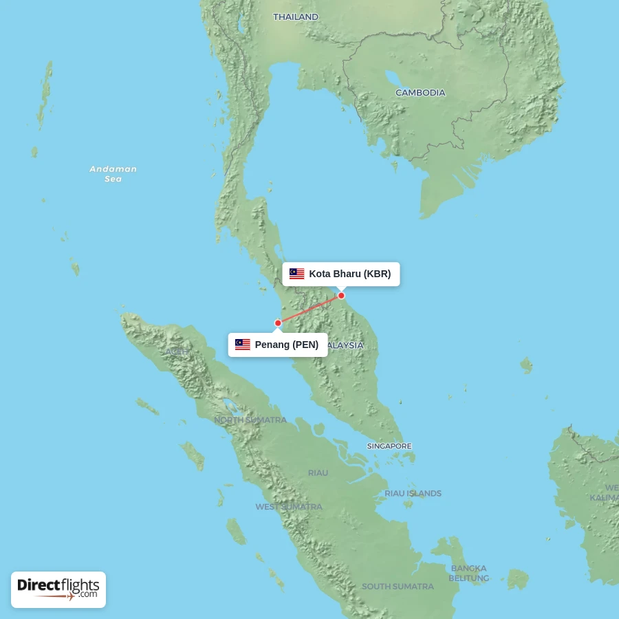 KBR - PEN route map