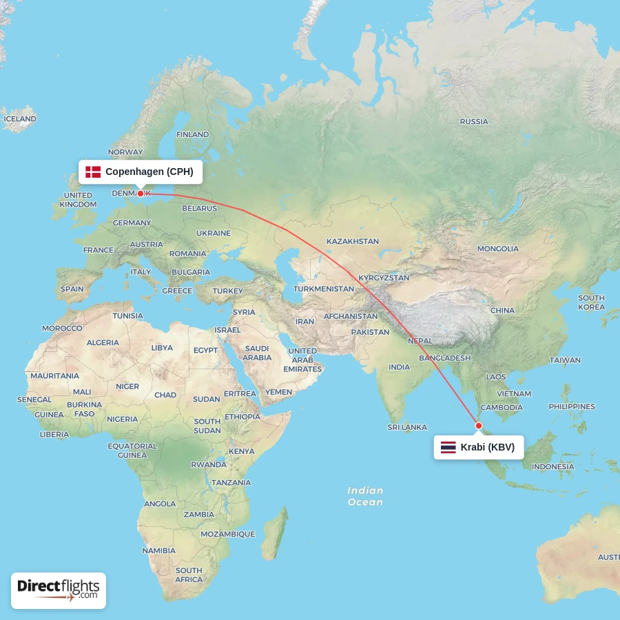 KBV - CPH route map
